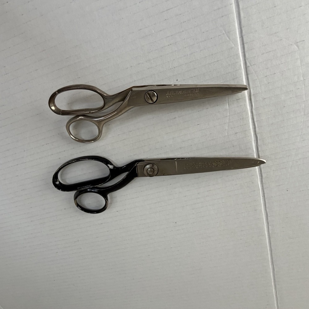 Kleencut 7 1/4" & Wiss 9" Pinking Sewing Scissors Bundle Vintage 2PC Set USA